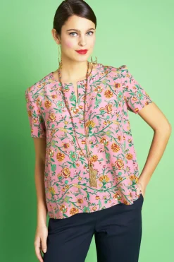 Antoine et Lili Blouse En Soie Pourpre New