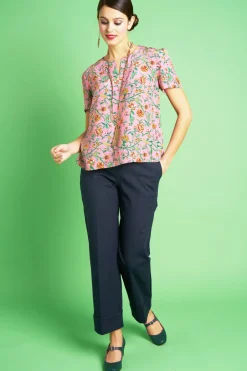 Antoine et Lili Blouse En Soie Pourpre New