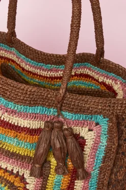 Antoine et Lili Grand Sac Raphia Multicolore Outlet