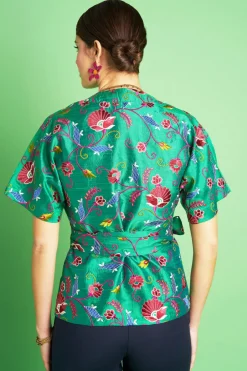 Antoine et Lili Haut Kimono En Soie Charme Sale