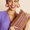 Antoine et Lili Pochette Raphia Multicolore Fashion