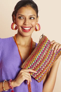 Antoine et Lili Pochette Raphia Multicolore Fashion