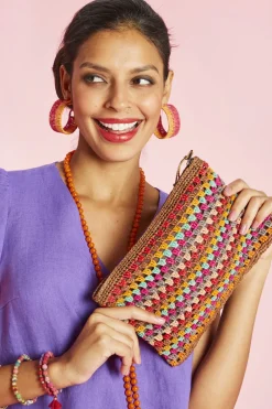 Antoine et Lili Pochette Raphia Multicolore Fashion